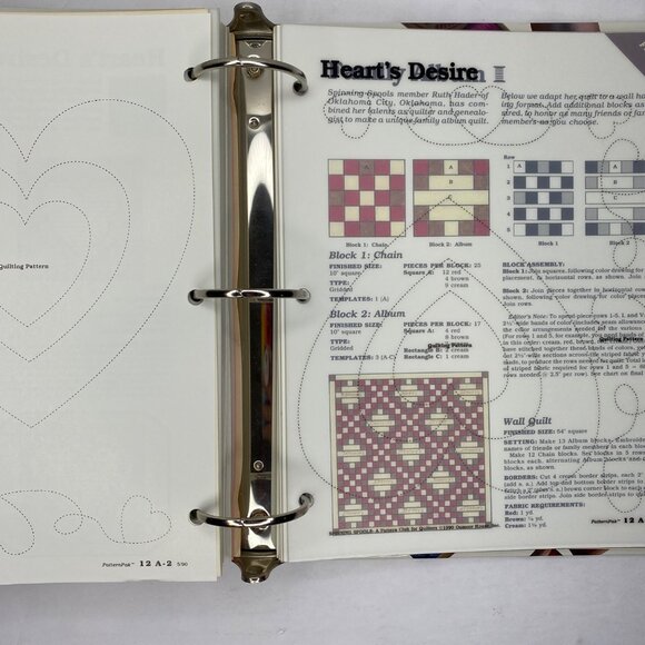 Vintage 1991 Georgia Bonesteels Spinning Spools Binder Pattern Club For Quilters - Picture 11 of 15